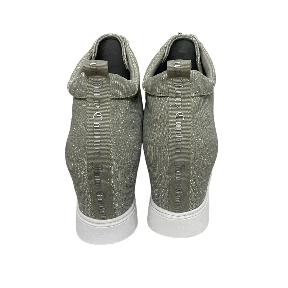 Juicy Couture Joanz Wedge Sneakers Spring Summer Casual Ankle Boots‎ Silver 9